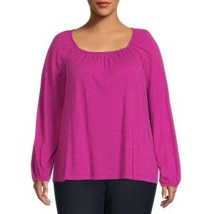 NWT Terra & Sky Square Neck Blouse